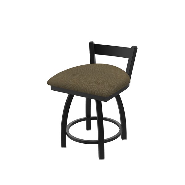 18" Low Back Swivel Vanity Stool, Black Wrinkle, Graph Cork Seat